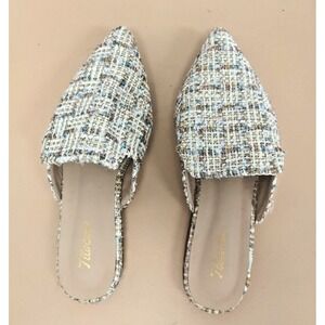 Tilocow Flat Mules for Women Closed Pointed‎ Toe Backless Casual Size 7.5